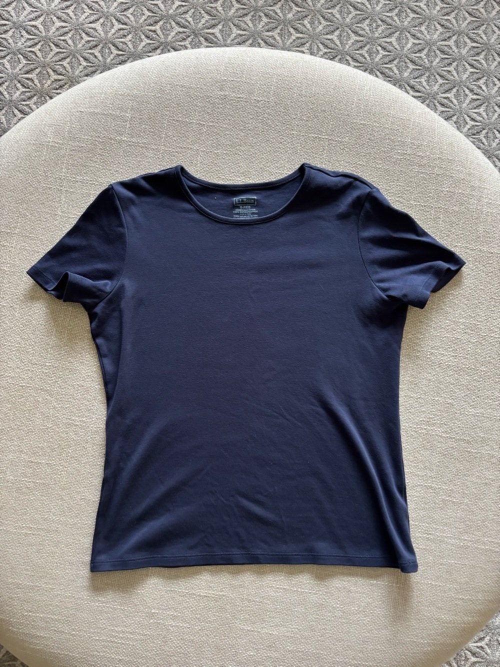 L.L. Bean Women's Short Sleeve Crew Neck Tee in Navy